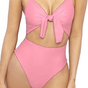Pink one piece sexy swimsuit